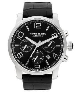 Montblanc Mens Swiss Automatic Chronograph Timewalker Black Leather Strap Watch 43mm 9670   Watches   Jewelry & Watches