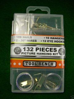 Picture Hanging Kit, 132 Pieces, By Tool Beach   Picture Hanging Hardware  