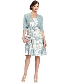 Jessica Howard Dress and Sweater, Sleeveless Floral Print A Line   Dresses   Women