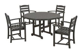 POLYWOOD PWS132 1 GY La Casa Caf 5 Piece Dining Set, Slate Grey  Outdoor And Patio Furniture Sets  Patio, Lawn & Garden