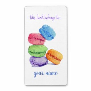 5 Macarons Bookplate Label