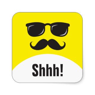 Incognito yellow surprise party shhh stickers