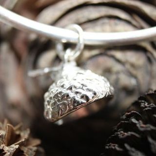 acorn cup bangle   sterling silver by marie walshe jewellery