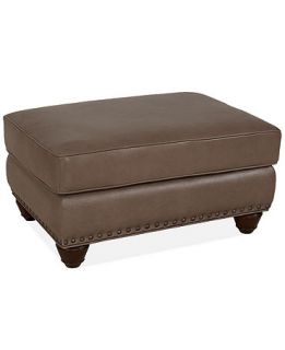 Leighton Leather Ottoman 34W x 24D x 18H   Furniture