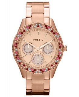 Fossil Womens Stella Rose Gold Tone Stainless Steel Bracelet Watch 37mm ES3198   Watches   Jewelry & Watches