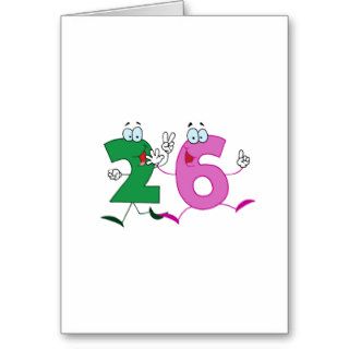 Happy Number 26 Greeting Cards