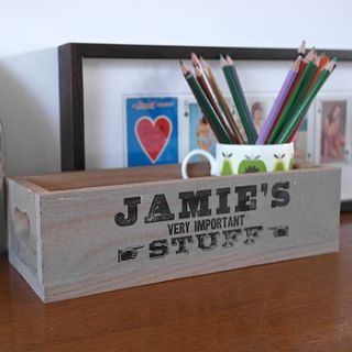 vintage style wooden desk tidy by letterfest