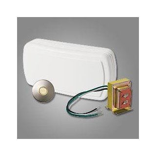 Nutone BK131LSN Door Chime 1 lighted stucco pushbutton in satin nickel 1 standard transformer   Doorbell Kits  