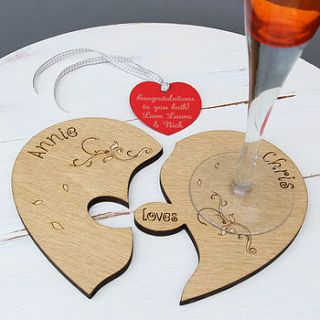 personalised heart jigsaw coaster by neltempo