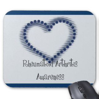 Blue Dotted Heart Rheumatoid Arthritis Awareness Mouse Pad