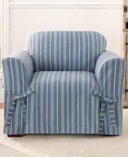 Sure Fit Grainsack Stripe Sofa Slipcover   Slipcovers   For The Home