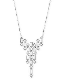 Swarovski Necklace, Rhodium Plated Crystal Waterfall Statement Necklace   Fashion Jewelry   Jewelry & Watches