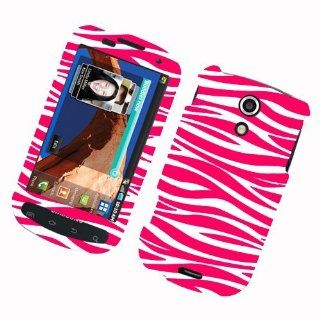 Eagle Cell PISAMEPIC4GR129 Stylish Hard Snap On Protective Case for Samsung Galaxy S2/Epic 4G Touch/D710   Retail Packaging   Zebra Pink/White Cell Phones & Accessories
