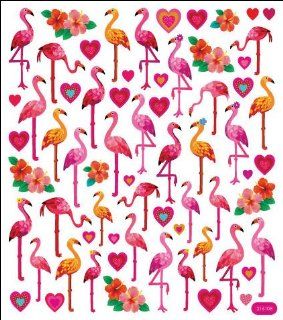 Multi Colored Stickers Flamingo Love   Childrens Decorative Stickers