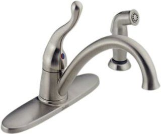 Delta Stainless Steel Kitchen Faucet with Side Sprayer   Touch On Kitchen Sink Faucets  