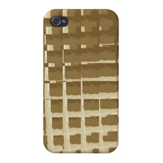 Abstract Tan Mosaic Tiles Brown Camo Pattern Cases For iPhone 4
