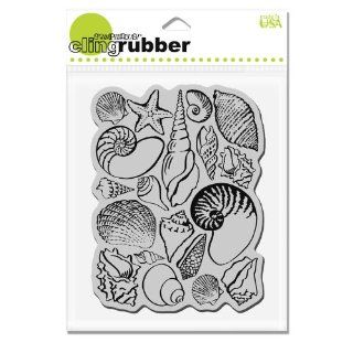 Stampendous CRR127 Cling Rubber Stamp, Shell Background