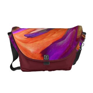 Abstract Orange N Maroon Leaf Messenger Bag