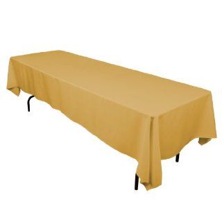 LinenTablecloth 60 x 126 Inch Rectangular Polyester Tablecloth Copper   Linen Tablecloth
