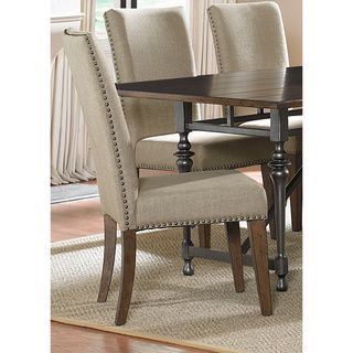 Ivy Park Beige Linen Upholstered Side Chair (Set of 2) Dining Chairs