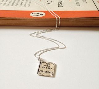 the great gatsby sterling silver necklace by literary emporium