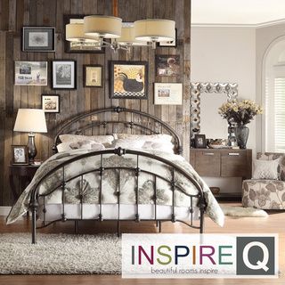 INSPIRE Q Lacey Round Curved Double Top Arches Victorian King size Antique Dark Bronze Iron Metal Bed INSPIRE Q Beds