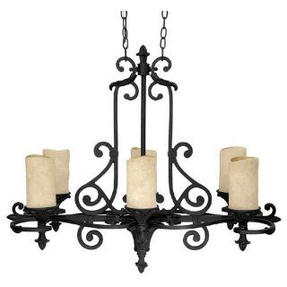 Capital Lighting 3267WI 125 Chandelier with Rust Scavo Glass Shades, Wrought Iron Finish    