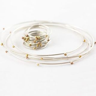 silver and copper seed bracelet by angela evans jewellery