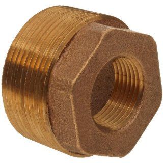 Brass Pipe Fitting, Class 125, Hex Bushing, 1/2" NPT Male x 1/4" NPT Female Industrial Pipe Fittings