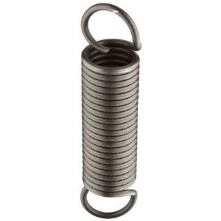 Music Wire Extension Spring, Steel, Inch, 1" OD, 0.125" Wire Size (Pack of 10)