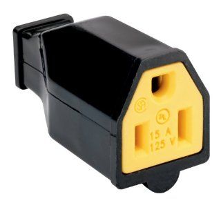 Pass & Seymour SA993BKCC10 15 Amp 125 volt Straight Blade Connector Two Pole Three Wire, Black   Electric Plugs  
