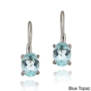 Glitzy Rocks Sterling Silver Gemstone Dangle Earrings (3ct TGW) Glitzy Rocks Gemstone Earrings