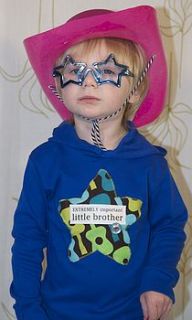 boy's 'little brother' hooded top by cabbie kids