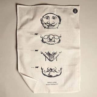 who are you today? tea towel by plum & ashby