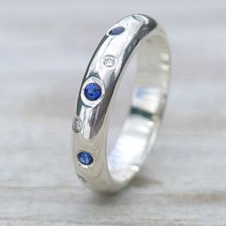 blue sapphire and diamond ring by lilia nash jewellery