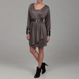 Miss Sixty Women's Gunmetal Sequin Dress Casual Dresses