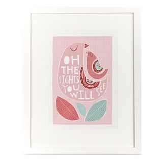 'oh the sights you will see' framed print by olli ella