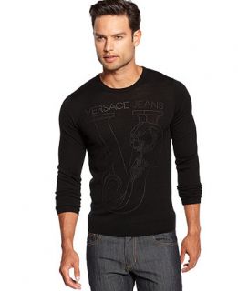 Versace Jeans Sweater, Studded Wool Logo   Sweaters   Men