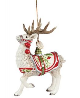 Fitz and Floyd Christmas Ornament, 2013 Winter White Holiday Deer   Holiday Lane