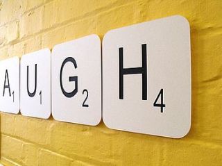 'live laugh love' giant scrabble wall tiles by copperdot