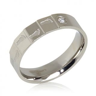 Michael Anthony Jewelry® Men's "Footprints" Stainless Steel Band Ring with