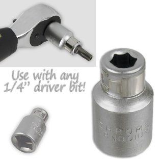Bit Adapter   Use 3/8" drive Tools with any 1/4" Driver Bit   Drive Sockets  