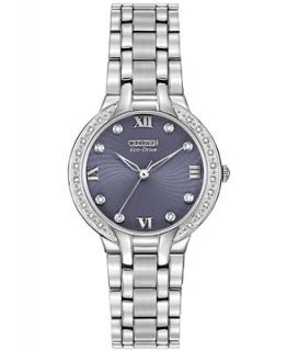 Citizen Womens Eco Drive Bella Diamond Accent Stainless Steel Bracelet Watch 29mm EM0120 58L   Watches   Jewelry & Watches