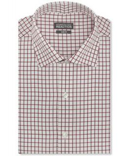 Kenneth Cole Reaction Slim Fit White and Red Check Dress Shirt   Dress Shirts   Men