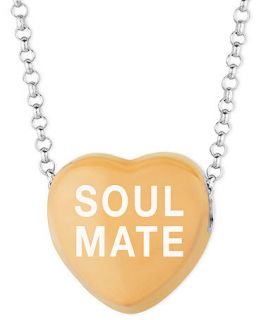 Sweethearts Sterling Silver Necklace, Orange Soul Mate Heart Pendant   Necklaces   Jewelry & Watches