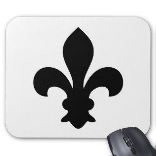 Antique French Chic Fleur De Lis Silhouette Mouse Pads