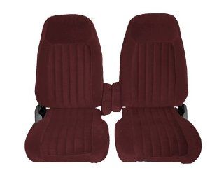 Acme U117L RE1086 Front Dark Red Leather Bucket Seat Upholstery Automotive