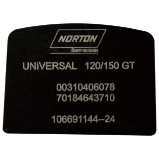 Norton Abrader Metal Bond Diamond Tool — 3-Pk., Boomerang Segment, FGW Universal QCS, 120/150 Grit, Black, Model# 70184643710  Concrete Grinders