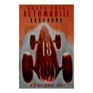 Grand Prix Lausanne  ~ Vintage Auto Racing Posters