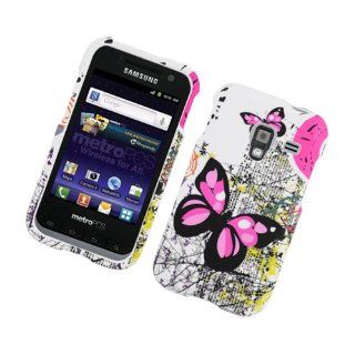 Eagle Cell PISAMR820R117 Stylish Hard Snap On Protective Case for Samsung Admire 4G R820   Retail Packaging   Pink Butterflies Cell Phones & Accessories